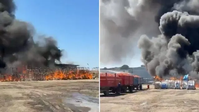Mustafakemalpaşa’da Fabrika Bahçesinde Yangın Çıktı