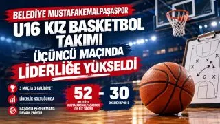 Belediye Mustafakempaşaspor U16 Kız Takımı Üçüncü Maçında Liderliğe Yükseldi